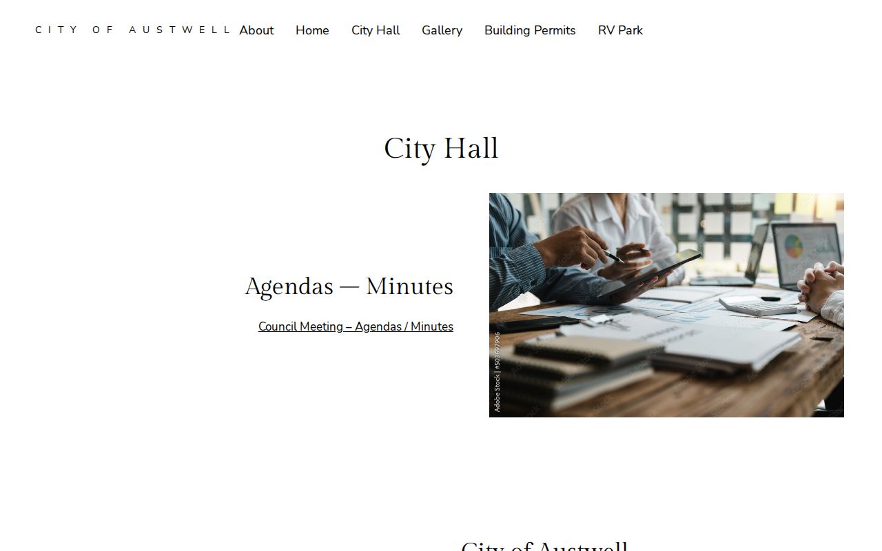 Refugio County Austwell warrant-status reference showing official City Hall information