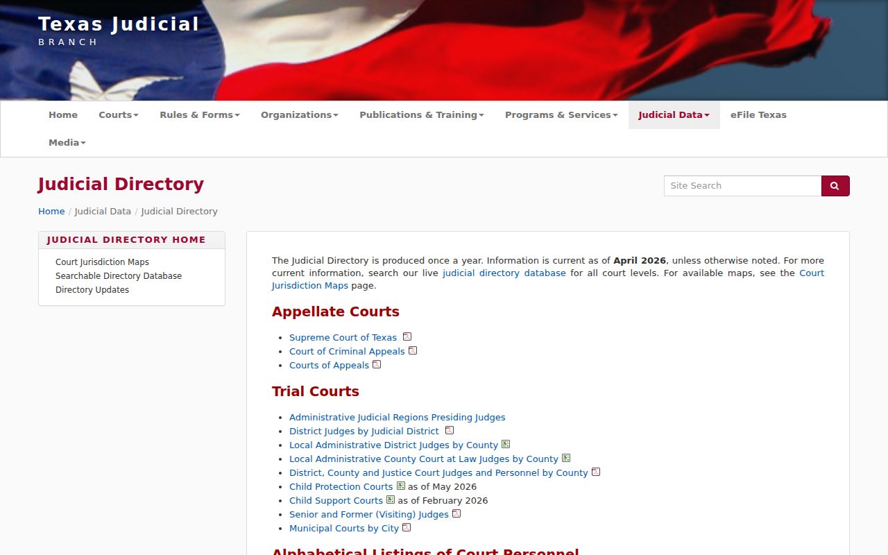 Refugio County warrant search, Texas Judicial Branch court directory